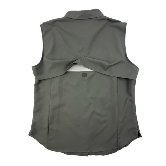 Eddie Bauer Sleeveless Tech Shirt Womens Large Olive Green Vented Fishing Garden - Picture 5 of 10